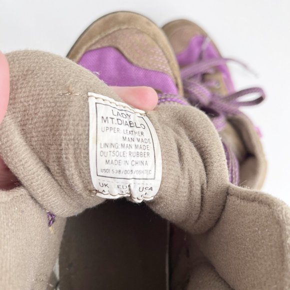 Vintage Hi-Tec | Brown Purple Leather Hiking Sneaker / Ankle Boot | 6.5 - Picture 8 of 9